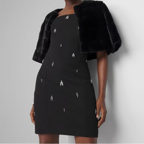 nwt WHITE HOUSE BLACK MARKET RHINESTONE EMBELLISHED halter dress 2 4 10 - Picture 2 of 3